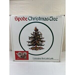 Spode 660468 Christmas Tree 14” Punch Serving Bowl W/ Ladle New‎ In Box